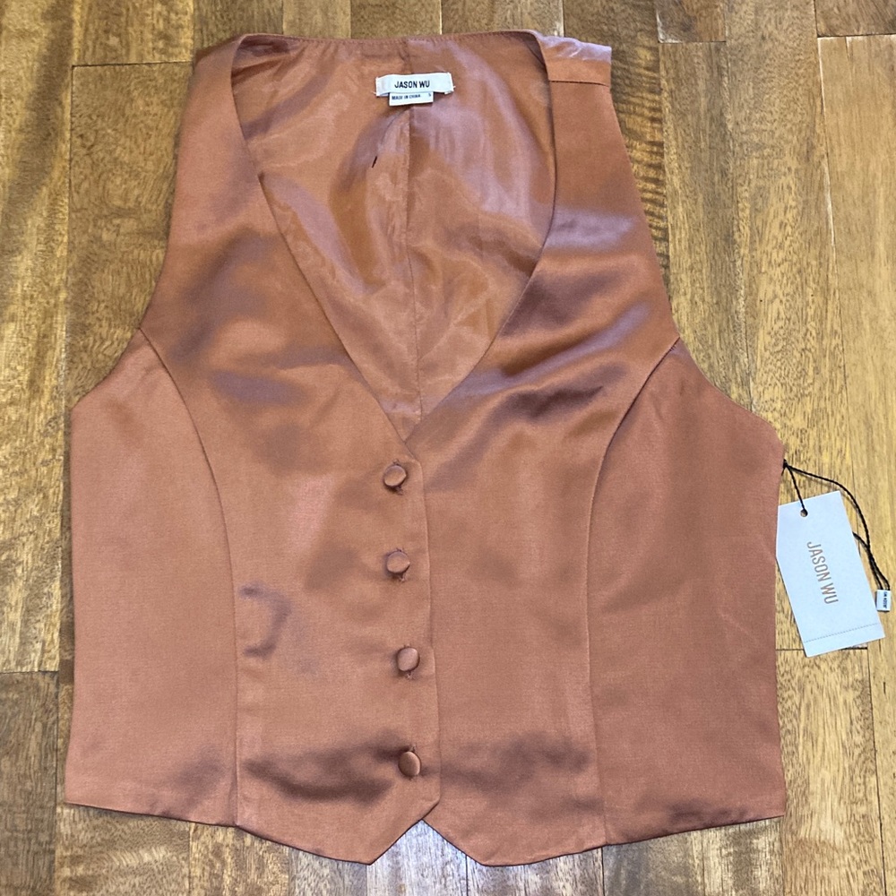NWT Jason Wu copper satin waistcoat, size S